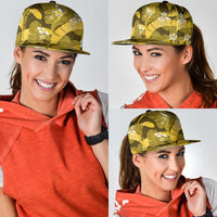Yellow Banana Leaf Hawaii Snapback Cap Lau Maia Plumeria Tropical Summer Vibes
