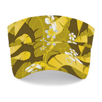 Yellow Banana Leaf Hawaii Sun Visor Cap Lau Maia Plumeria Tropical Summer Vibes