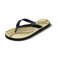 Yellow Hawaii Palaka Flip Flops Hawaiian Honohono Lei LT05 - Polynesian Pride