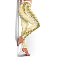 Yellow Hawaii Palaka Leggings Hawaiian Honohono Lei LT05 - Polynesian Pride