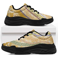 Yellow Palaka Hawaii Leis Chunky Sneakers Hawaiian-plaid Elegant Tropical Vibes