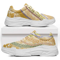 Yellow Palaka Hawaii Leis Chunky Sneakers Hawaiian-plaid Elegant Tropical Vibes