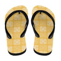Yellow Palaka Quilt Hawaii Flip Flops Traditional Hawaii-plaid Pattern LT14 - Polynesian Pride