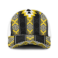 Yellow Taniko Aotearoa Baseball Net Cap Niho Taniwha Mix Poutama - Polynesian Pride