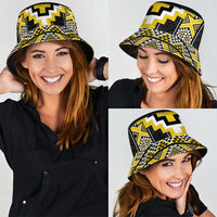 Yellow Taniko Aotearoa Bucket Hat Niho Taniwha Mix Poutama LT14