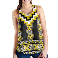Yellow Taniko Aotearoa Women Racerback Tank Niho Taniwha Mix Poutama LT14