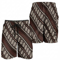 Yogyakarta Parang Batik Motifs Shorts for Men Indonesian Traditional Pattern