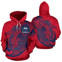 Samoa Hoodie Samoa Coat of Arms Polynesian Shark Pattern TH0 Unisex Red - Polynesian Pride