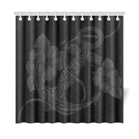Anchor Gray Poly Tribal Shower Curtain - Polynesian Pride