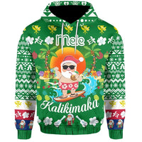 Hawaii Mele Kalikimaka Santa Claus Pattern Christmas Hoodie Green Labo Style RLT13 Hoodie Red - Polynesian Pride