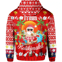 Hawaii Mele Kalikimaka Santa Claus Pattern Christmas Hoodie Red Labo Style RLT13 - Polynesian Pride