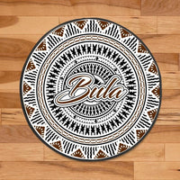 Fiji Round Carpet Masi Bula Round Carpet Brown - Polynesian Pride