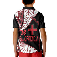 Tonga Emancipation Day Polo Shirt Kupesi Pattern No.1 Black LT9 - Polynesian Pride
