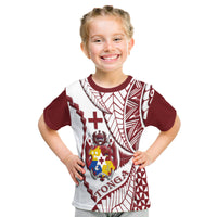 Tonga Emancipation Day T Shirt Kupesi Pattern No.1 White LT9 Kid - Polynesian Pride