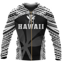 Kanaka Polynesian Zipper Hoodie Sport Style Unisex White - Polynesian Pride