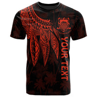 Tuvalu Custom T Shirt Polynesian Wings (Red) Unisex Red - Polynesian Pride