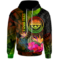 Federated States of Micronesia Polynesian Custom Hoodie Hibiscus and Banana Leaves Unisex Reggae - Polynesian Pride