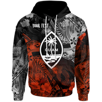 Guam Polynesian Custom Hoodie Vintage Polynesian Unisex Red - Polynesian Pride