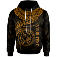 Polynesian Hawaii Custom Hoodie Maui Polynesian Waves (Golden) Unisex Golden - Polynesian Pride
