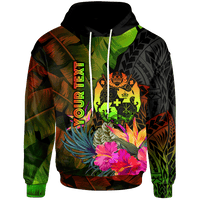 Tonga Polynesian Custom Hoodie Hibiscus and Banana Leaves Unisex Reggae - Polynesian Pride