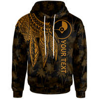 Yap Custom Hoodie Polynesian Wings (Golden) Unisex Golden - Polynesian Pride