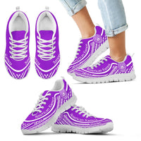 American Samoa Wave Sneakers White Purple Color Kid's Sneakers - White - American Samoa White - Polynesian Pride