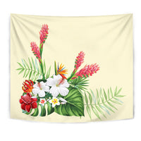 Wonderful Hibiscus Flower Tapestry Wall Tapestry Yellow - Polynesian Pride