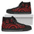 Vanuatu High Top Canvas Shoes - Red Tentacle Turtle Unisex Black - Polynesian Pride