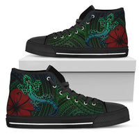 Hawaii Gecko Polynesian High Top Shoe Womens High Top Black - Polynesian Pride