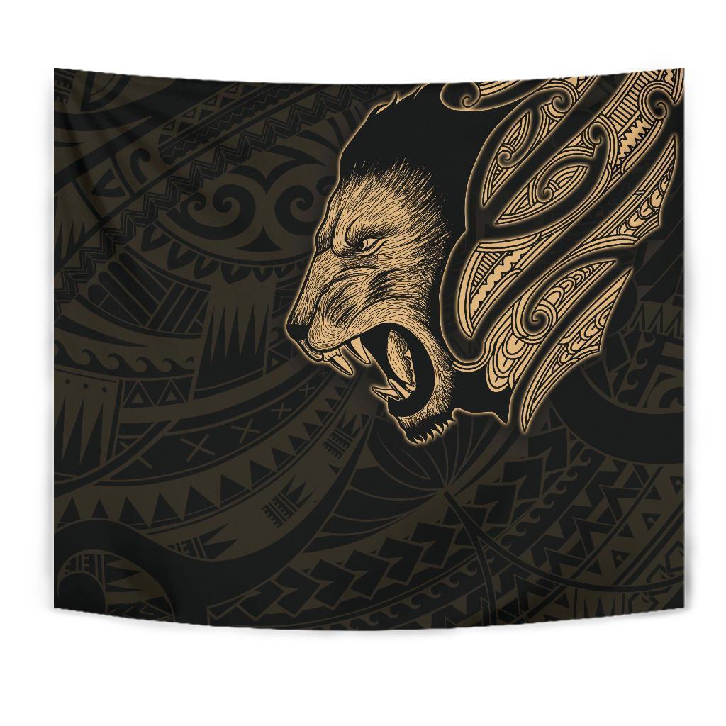 New Zealand Tapestry Maori Lion Tattoo - Gold - Polynesian Pride