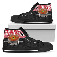 Papua New Guinea High Top Shoes - Polynesian Style Unisex Black - Polynesian Pride