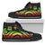 Vanuatu High Top Canvas Shoes - Reggae Tentacle Turtle Unisex Black - Polynesian Pride