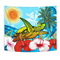 Hawaii Turtle Sea Hibiscus Tapestry - Sun Style - Polynesian Pride