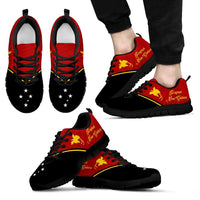 Papua New Guinea Rising Sneakers - Papua New Guinea Flag 2nd - A16 Unisex Black - Polynesian Pride