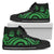 Vanuatu High Top Canvas Shoes - Green Tentacle Turtle Unisex Black - Polynesian Pride