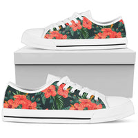 Hawaii Red Hibiscus Palm Low Top Shoe - Polynesian Pride