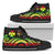 Wallis and Futuna High Top Canvas Shoes - Reggae Tentacle Turtle Unisex Black - Polynesian Pride