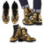 Austral Islands Leather Boots - Polynesian Tattoo Gold Gold - Polynesian Pride