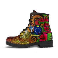 Cook Islands Polynesian Leather Boots - Hibiscus Vintage - Polynesian Pride