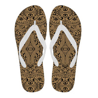 Polynesian Culture Gold Flip Flops Men's Flip Flops - White - 2 - Polynesian Pride