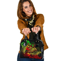 Vanuatu Polynesian Shoulder Handbag - Reggae Shark Polynesian Tattoo One Size Reggae - Polynesian Pride