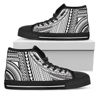 Polynesian High Top Canvas Shoes Unisex Black - Polynesian Pride