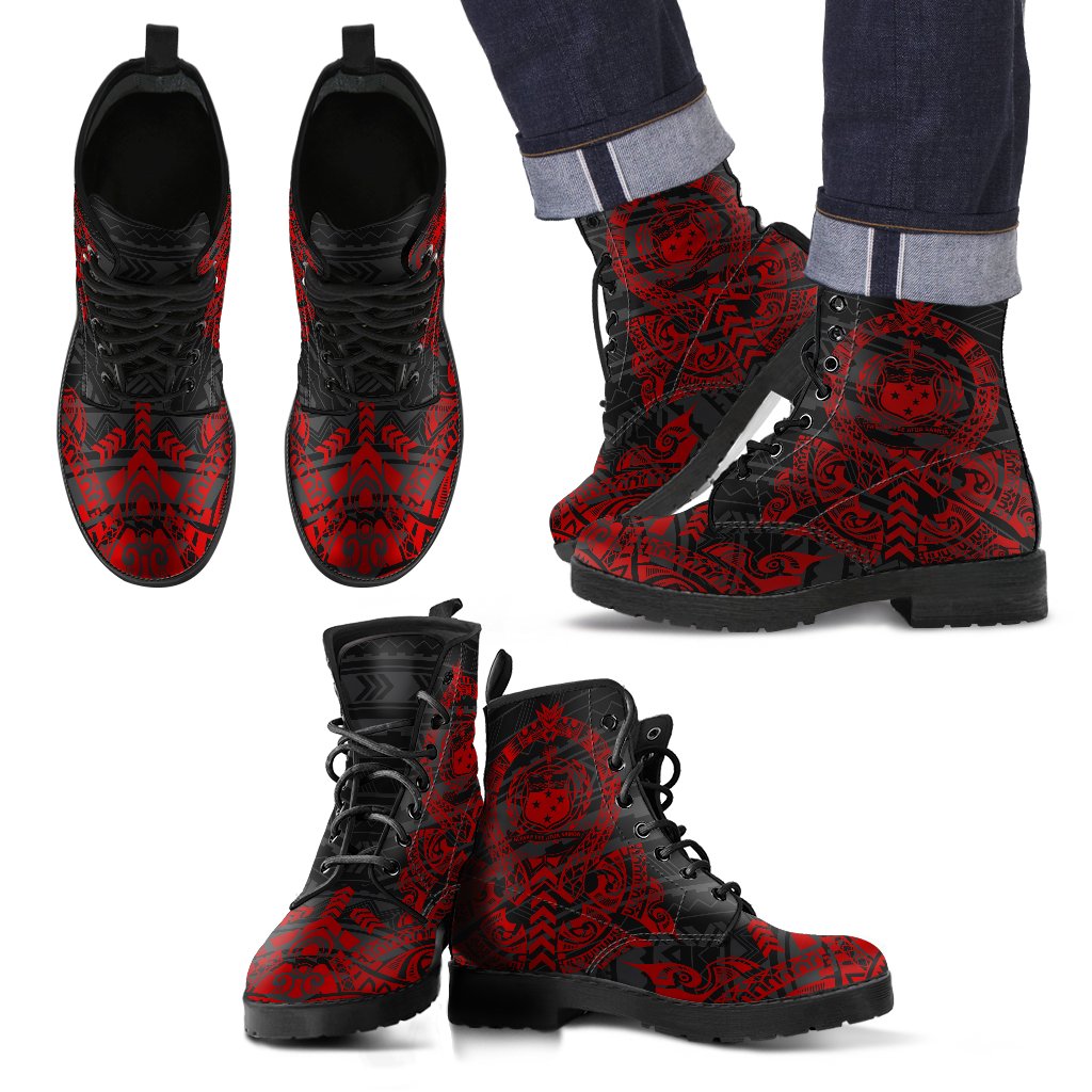 Samoa Leather Boots - Tribal Red Red - Polynesian Pride