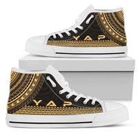 Yap High Top Shoes - Polynesian Gold Chief Version Unisex White - Polynesian Pride