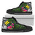 Hawaii High Top Shoes - Turtle Plumeria Banana Leaf Unisex Black - Polynesian Pride