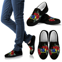 Cook Islands Hibiscus (Women/Men) Slip Ons Men's Slip Ons Black - Polynesian Pride