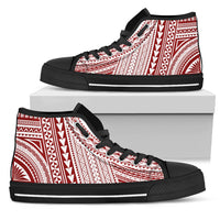 Polynesian High Top Canvas Shoes - Red Version Unisex Black - Polynesian Pride
