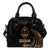 Guam Polynesian Shoulder Handbag - Gold Tribal Wave Shoulder Handbag One Size Black - Polynesian Pride