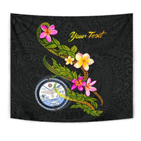 Marshall Islands Polynesian Custom Personalised Tapestry - Plumeria Tribal - Polynesian Pride