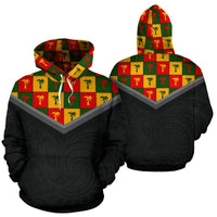 Hawaiian Pattern Vintage Hoodie Coconut Tree Caro Unisex White - Polynesian Pride